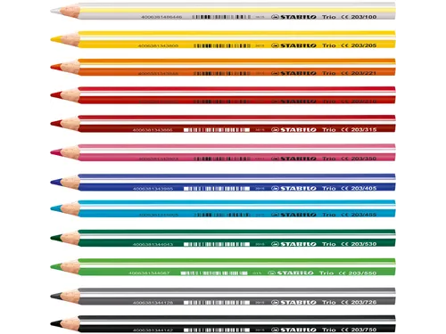 Kleurpotloden Stabilo Trio Dik Lang 12stuks Assorti