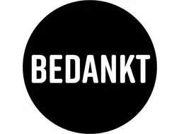 KP Sticker rond 40mm "BEDANKT" zwart/wit 250 stuks