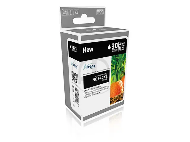 AS15180 ASTAR HP 940XL OJ PRO Inkt zwart HC rebuilt 2200pag Chip 49ml
