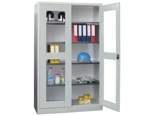 Vitrinekast Hxbxd 1950x1200x400mm Draaideuren Ral7035 Front Ral7035
