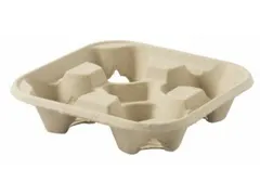 Biodore Draagtray Karton 4-vaks Naturel 2x100 Stuks