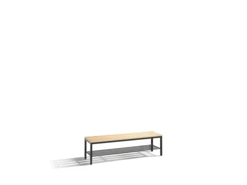 Omkleedbank L 1500Mm Houten Zitlatten Schoenenrek Ral7021