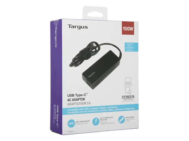 Targus APA108EU, Ordinateur portable, Intérieure, 100 W, CA vers CC,