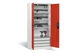 acculaadkast 1950x930x500mm 15stekkerdozen 230V ventilator fr. RAL3000