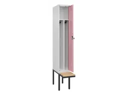 locker met bank,voor scheiding van kleding,HxBxD 2120x300x815mm,1vak
