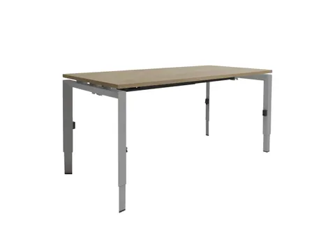 Bureau Linesto N3 hoogte instelbaar 180x80cm Blad Havana, Alu poot