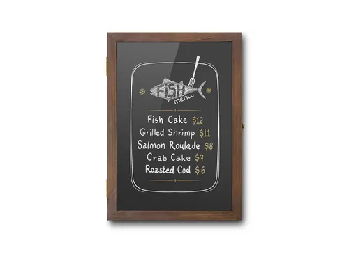 Houten Menuvitrine A3