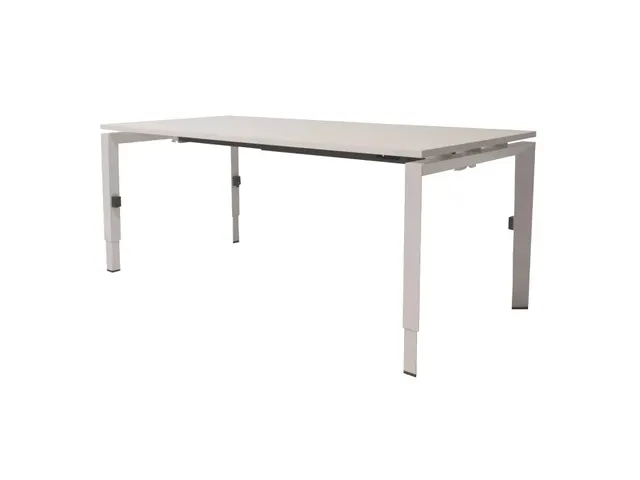 Bureau Linesto N3 hoogte instelbaar 120x80cm Krijtwit, poot Wit