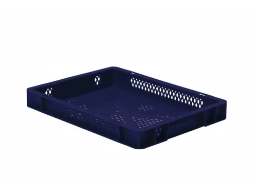 Euronorm-stapelbak 4.5l 50x400x300mm Wanden/bodem Opengewerkt Blauw