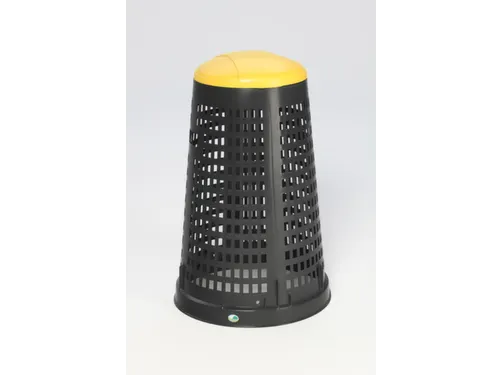 vuilniszakstandaard 120 liter HxØ 880x380-520mm romp PP zwart geel