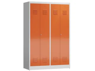 garderobekast HxBxD 1800x1185x500mm 4vak klink RAL7035 RAL3000 - 1