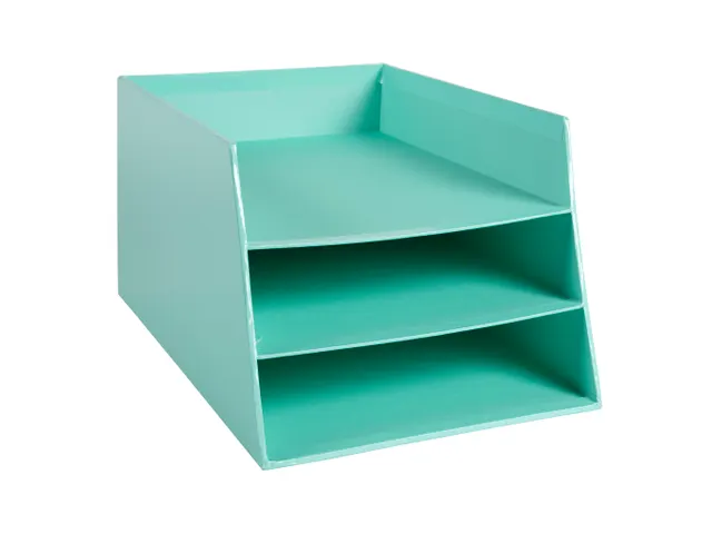 Kartonnen postmand 3 niveaus pastelgroen