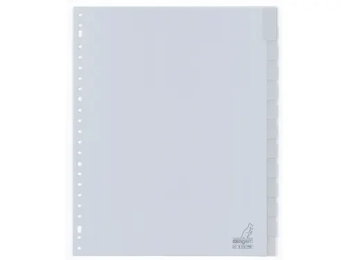 Tabblad Kangaro A4 venster PP 120 micron grijs 23-gaats 12-delig EB