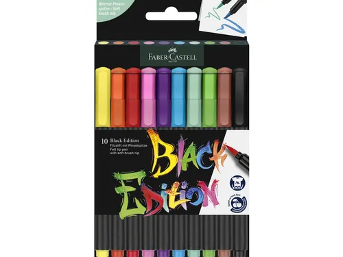 Brushpen Faber-Castell Black edition 10 stuks in karton etui
