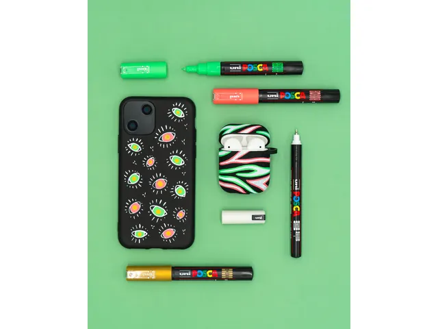 Verfstift Posca PC3M Fijne punt 0,9-1,3mm 4 stuks glitter kleuren warm