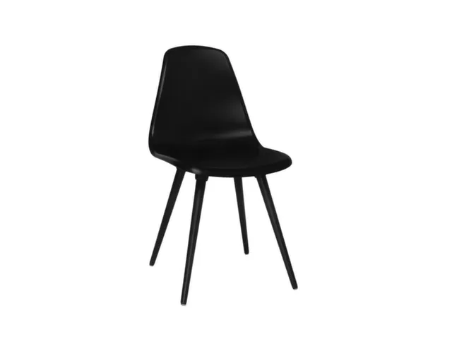 Chaise Visiteur 4 Pieds Noir Assise Coque Plastique Noir