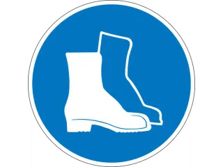 gebodsbord,voetbescherming dragen,wandbord,aluminium,Ø 315mm - 1