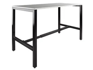 Domino Basic statafel 120x80cm 110cm Krijtwit 25mm Zwart - 1