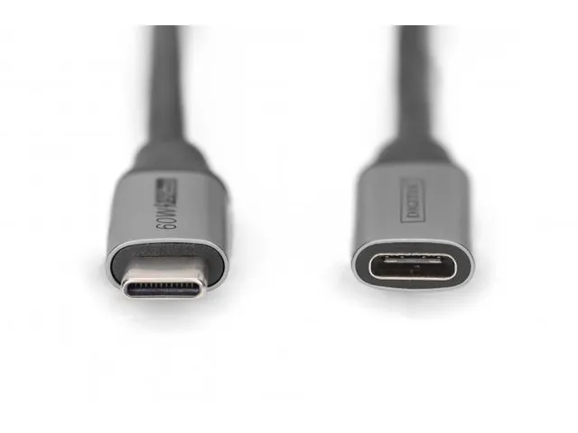 USB-C/M naar USB-C/F PD 60W Gen1 USB3.0 verlengkabel 1m Zwart