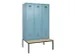 locker met bank,voor scheiding van kleding,HxBxD 2120x1200x815mm,3vak