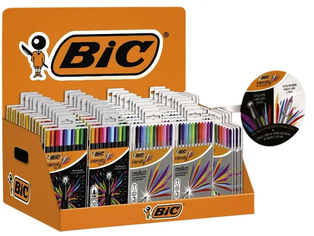 Fineliner en viltstiften BIC Intensity fine & medium display à 48 stu