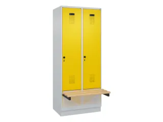 locker met bank,HxBxD 1950x800x815mm,2vak,vak B 400mm,draaigrendel - 2