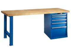 établi HxlxP 840x2000x750mm plateau multiplex laquage RAL5012