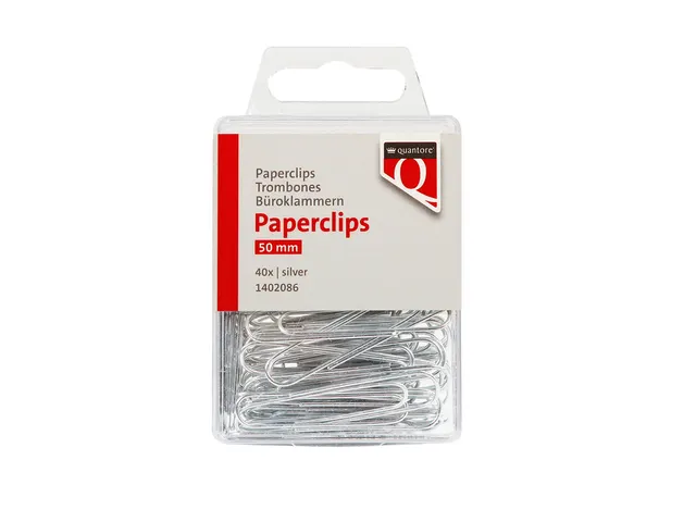 Paperclip Quantore 50mm rond 40 stuks zilver