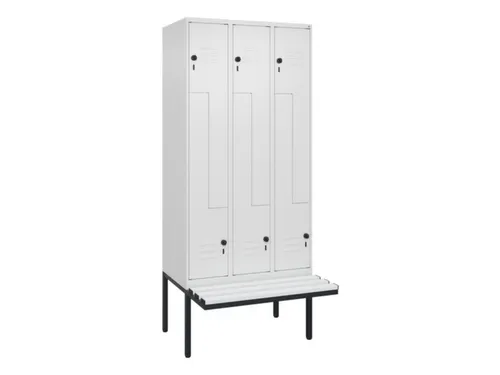 Z-garderobekast,HxBxD 2120x900x815mm,6vak,vak B 300mm,draaigrendel