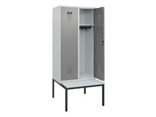 locker met bank,HxBxD 1950x800x815mm,2vak,vak B 400mm,cilinderslot - 1