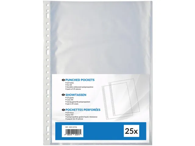 Geperforeerde showtas A4 23-gaatsperforatie 0.08mm pak van 25 stuks