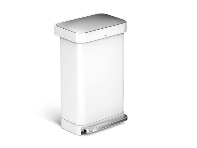 Pedaalemmer Rectangular Met Liner Pocket 45 Liter Wit Rvs