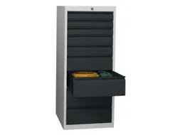 ladekast 1200x500x600mm 9laden cilinderslot RAL7035 front RAL7016