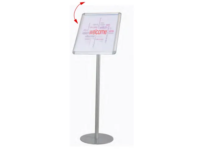 Présentoir sur pied A3 avec cadre clipsable aluminium argent