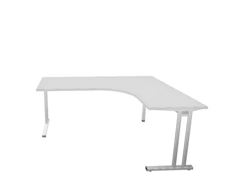 bureau in vrije vorm,HxBxD 740x1800x1600mm,vrije vorm,MP-lichtgrijs