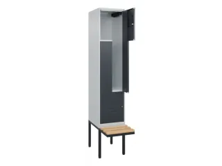 Z-garderobekast,HxBxD 2120x400x815mm,2vak,vak B 400mm,cil.-slot - 2