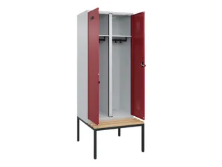 locker met bank,voor scheiding van kleding,HxBxD 2120x800x815mm,2vak - 1
