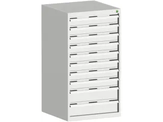 ladekast HxBxD 1200x650x650mm 10 laden staal Ral7035 lichtgrijs - 1
