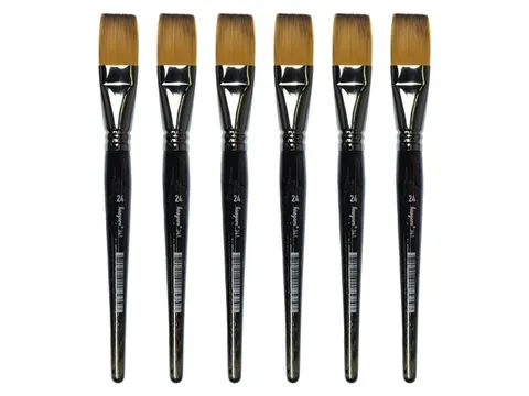 Penseel Kangaro Serie 341 plat Nr. 24 synthetisch doos 6 stuks