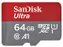 Geheugenkaart Sandisk MicroSDXC Ultra 64GB (140mb/s C10 - SDA UHS-I)