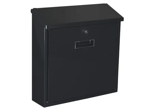 Brievenbus Monaco Zwart met naamplaatje incl. 2 sleutels 37x36.5x10cm