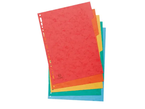 Tabblad glanskarton 225g 5-delig A4 maxi Assorti