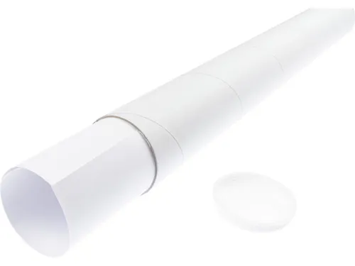 Verzendkoker Rond Raadhuis A2/a3 50x450mm wit
