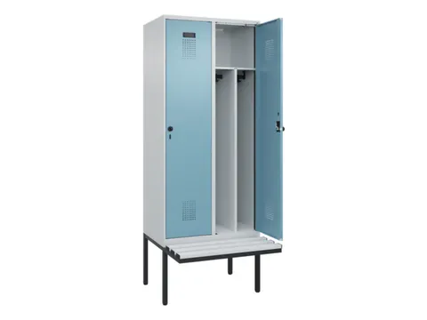 locker met bank,voor scheiding van kleding,HxBxD 2120x800x815mm,2vak