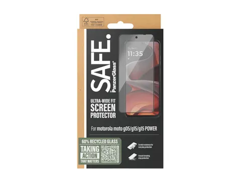 PanzerGlass SAFE. by Screen Protector w. Black Frame Motorola moto