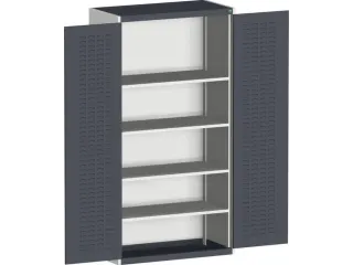 kast met sleufplaat,HxBxD 2000x1300x650mm,4xStalen bodem - 2