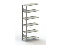 Inhaakstelling Aanbouwveld 1850x756x336mm 6legborden 80kg Ral7035
