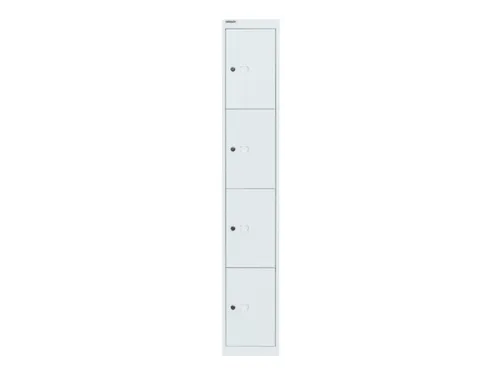 lockerkast,HxBxD 1802x305x457mm,1x4vakken,cil.-slot,romp verkeerswit