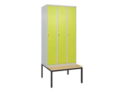 locker met bank,HxBxD 2120x900x815mm,3vak,vak B 300mm,cil.-slot