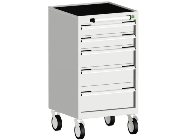 ladekast verrijdbaar 980x525x525mm 5laden RAL7035 front RAL7035